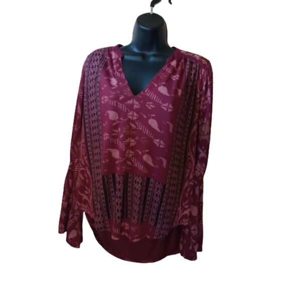 Lucky Brand Woman's Size Small Petite, Boho Style, Bell Sleeves Blouse - Picture 1 of 8